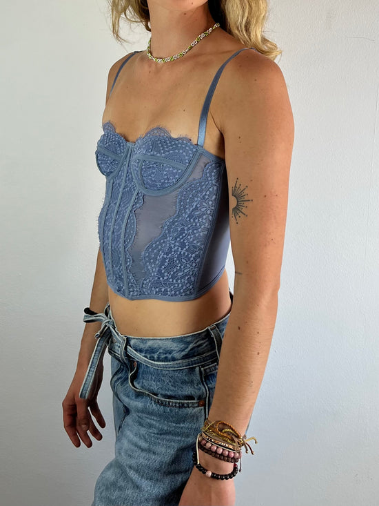 Corset Y2K Top Vintage Sommer Elegant – S