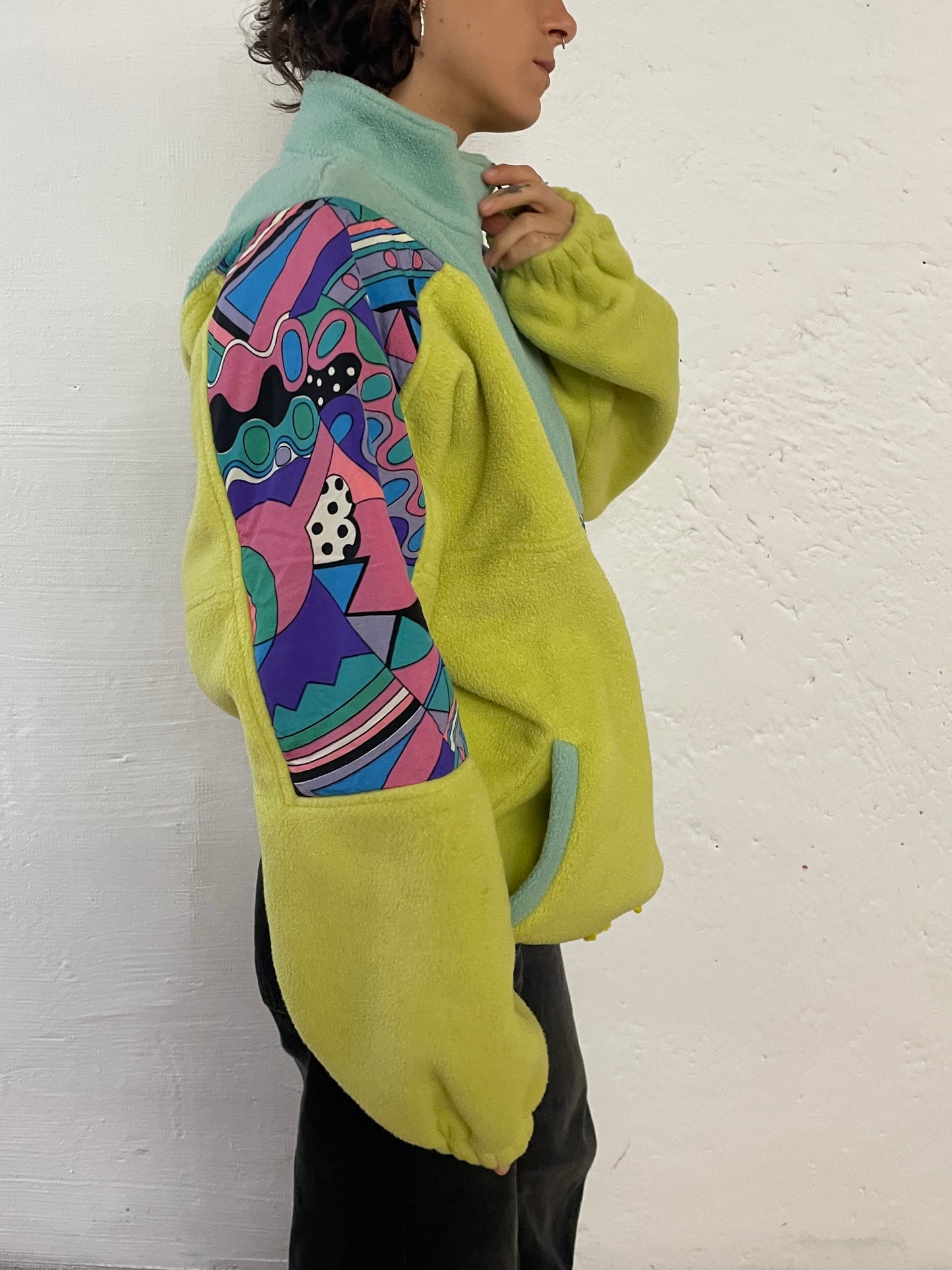 Vintage Okus Oversized Pullover Thick & Warm Green/Turquoise – L