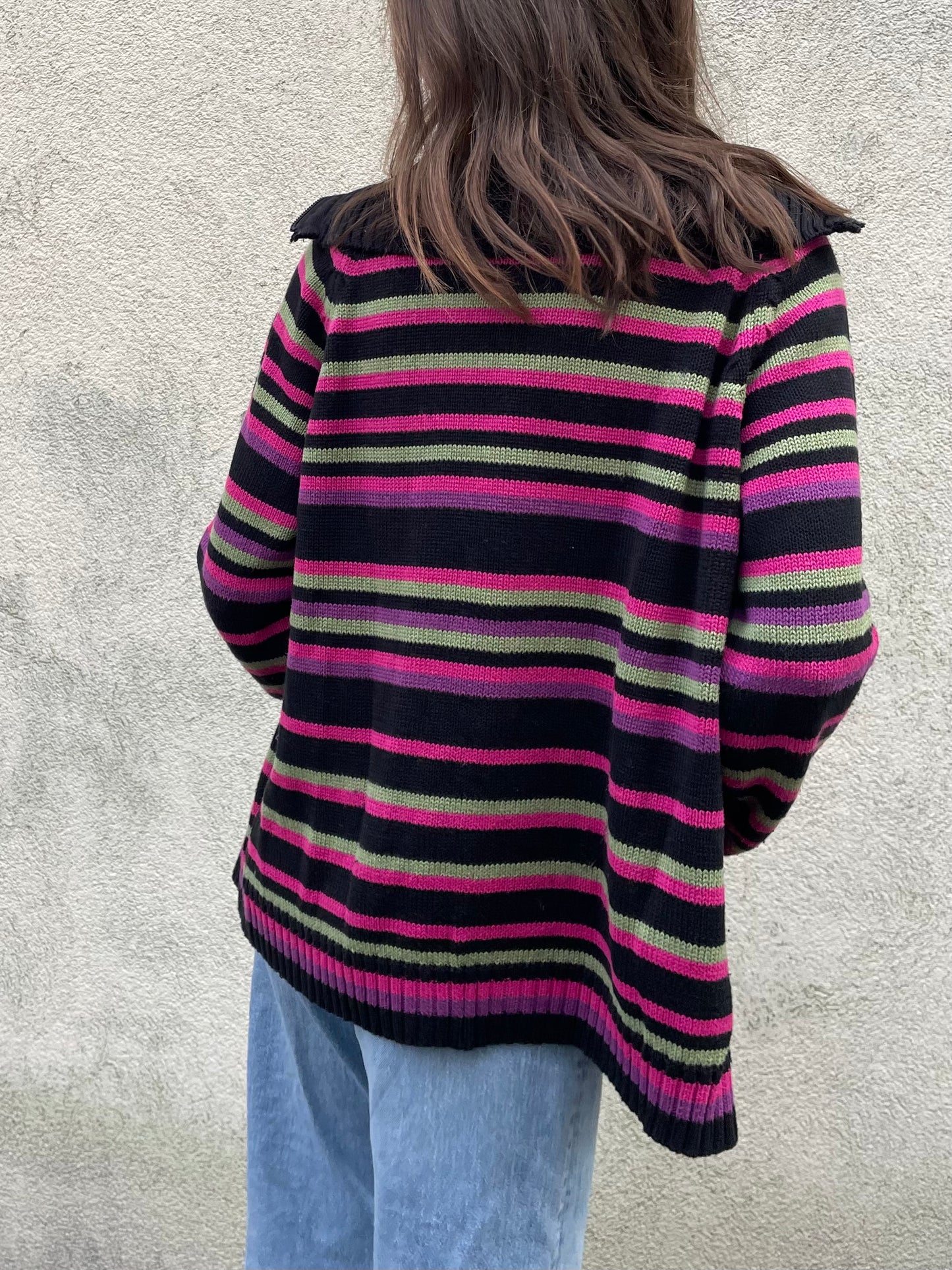 Gestreifte Strickweste - Kleiderhaufen - Default Title