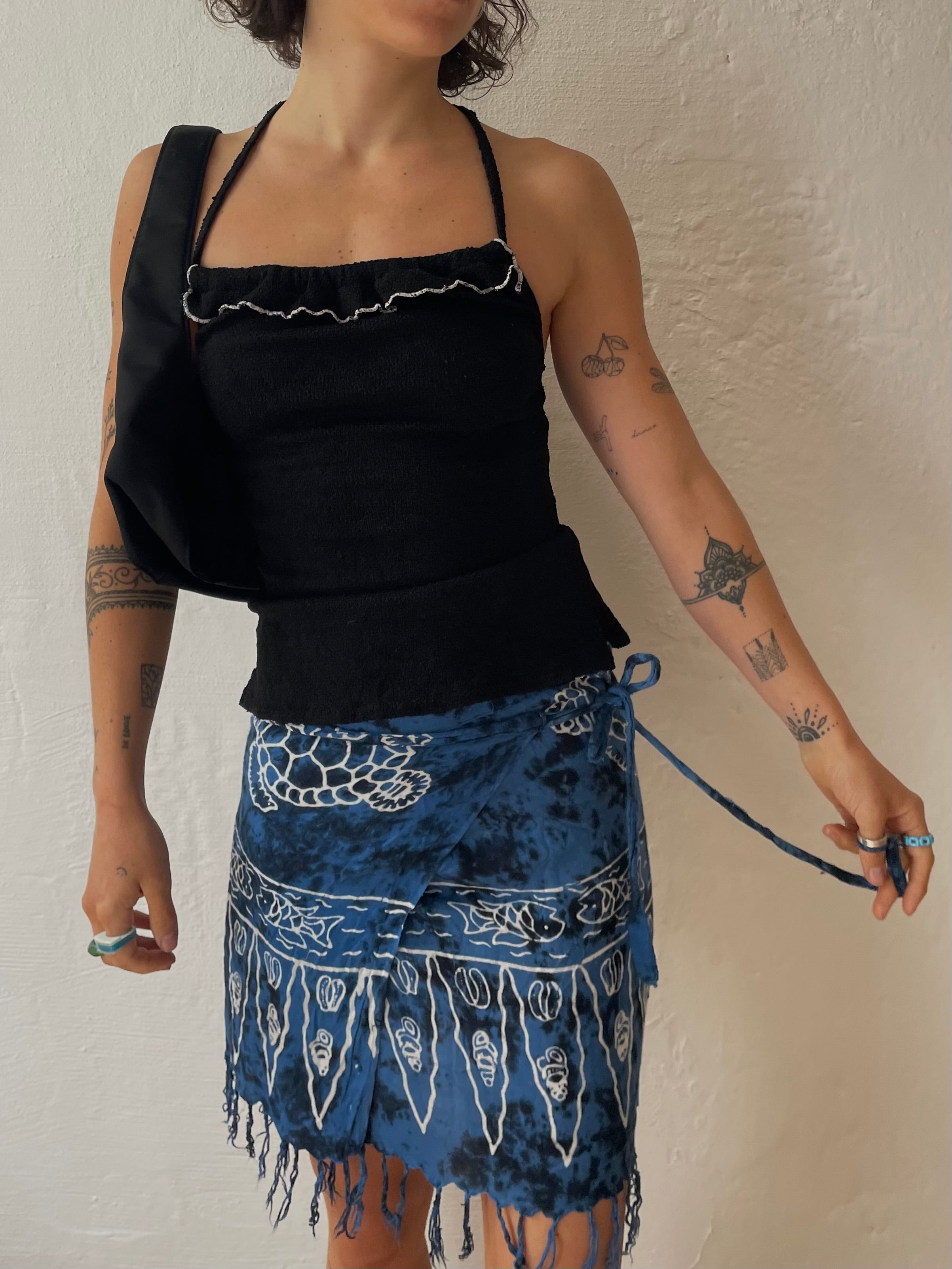 Schwarze Neckholder Top S - Kleiderhaufen - Default Title