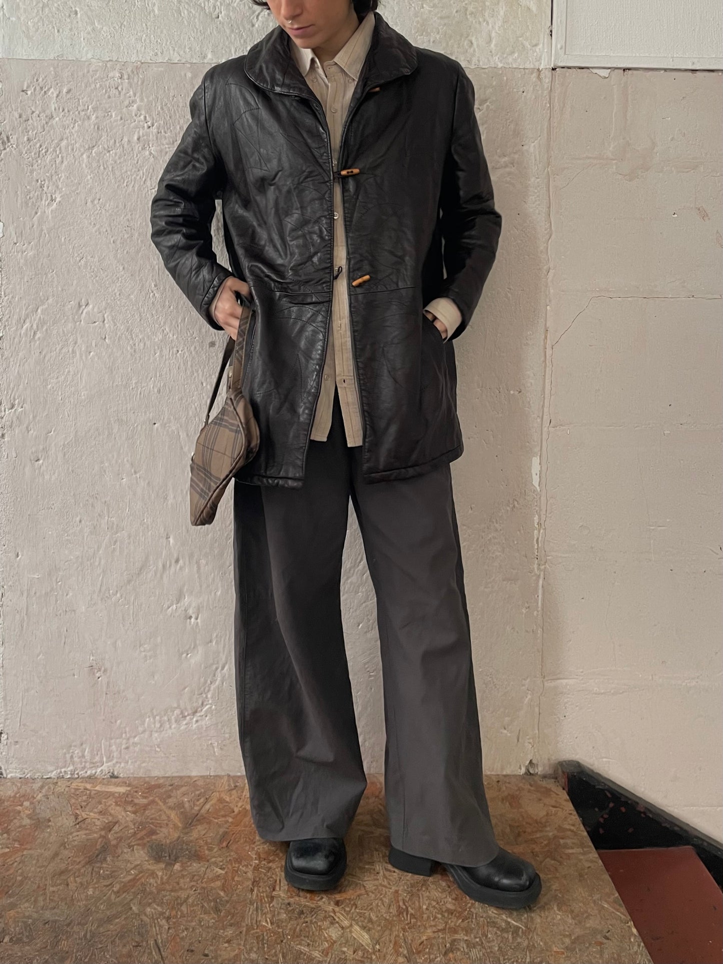 Wunderschöner Vintage Ledermantel M
