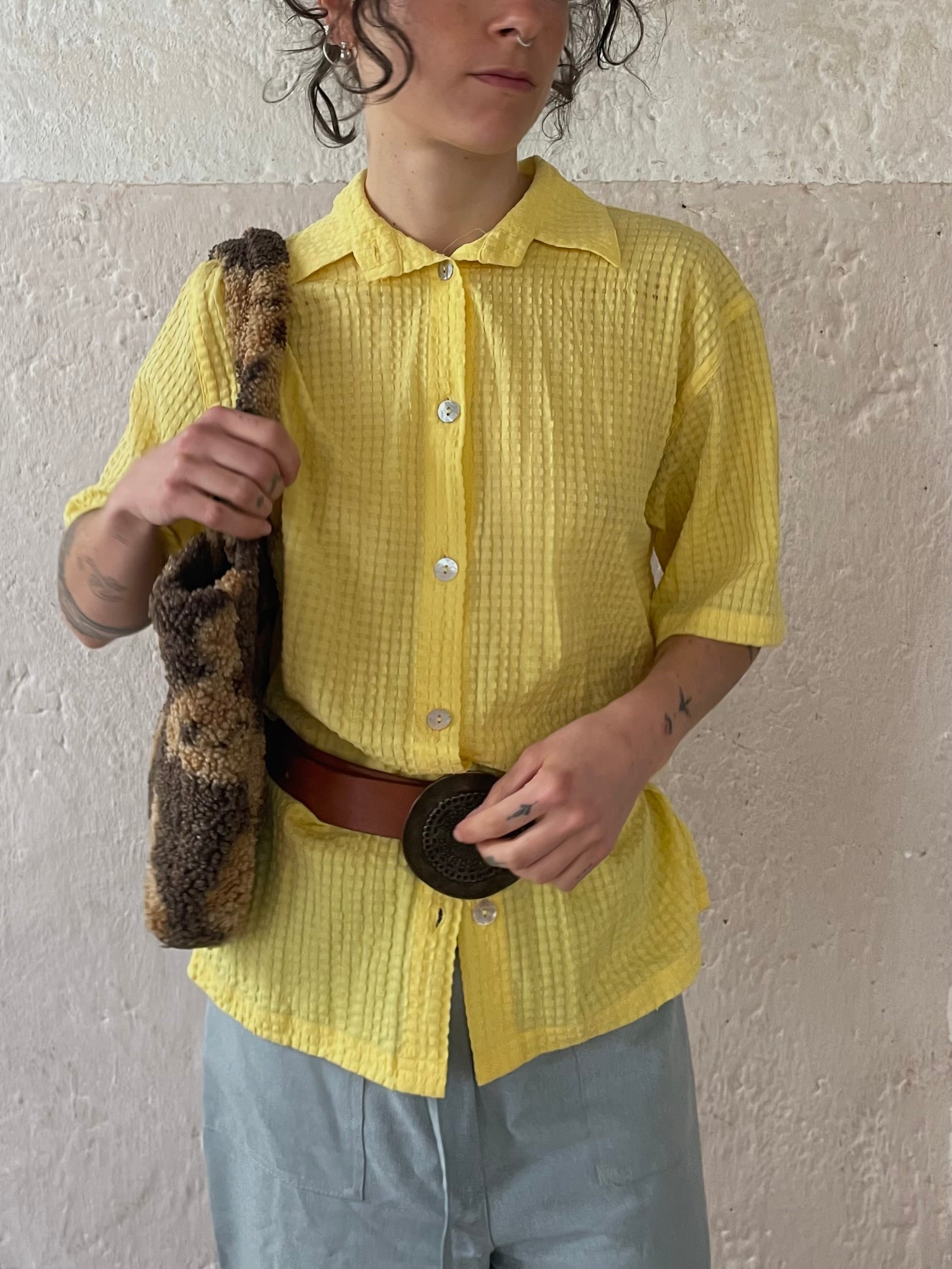 Dottergelbes Hemd Size L - Kleiderhaufen - Default Title