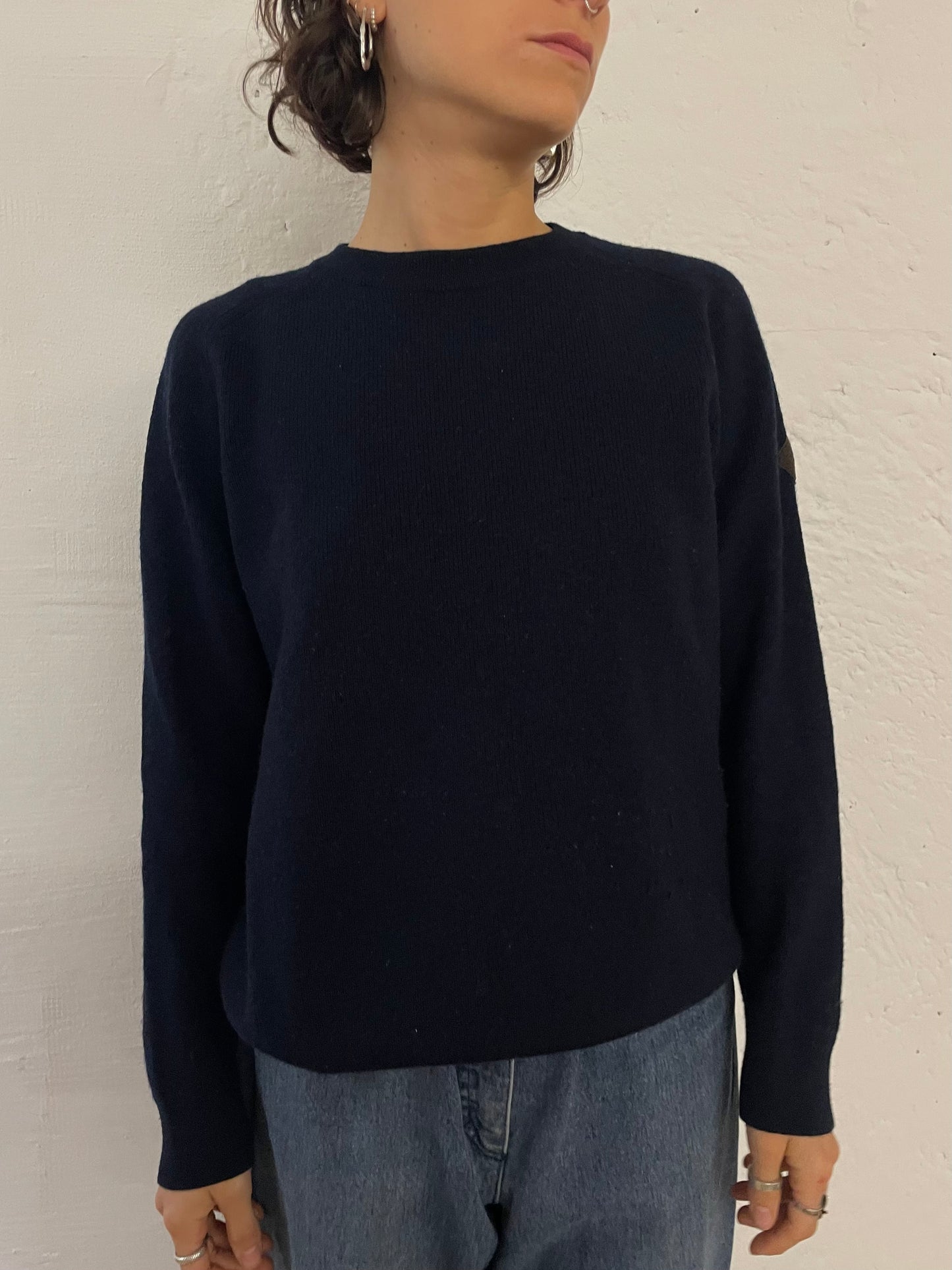 Vintage Brax Sweater Dark Blue Virgin Wool – M
