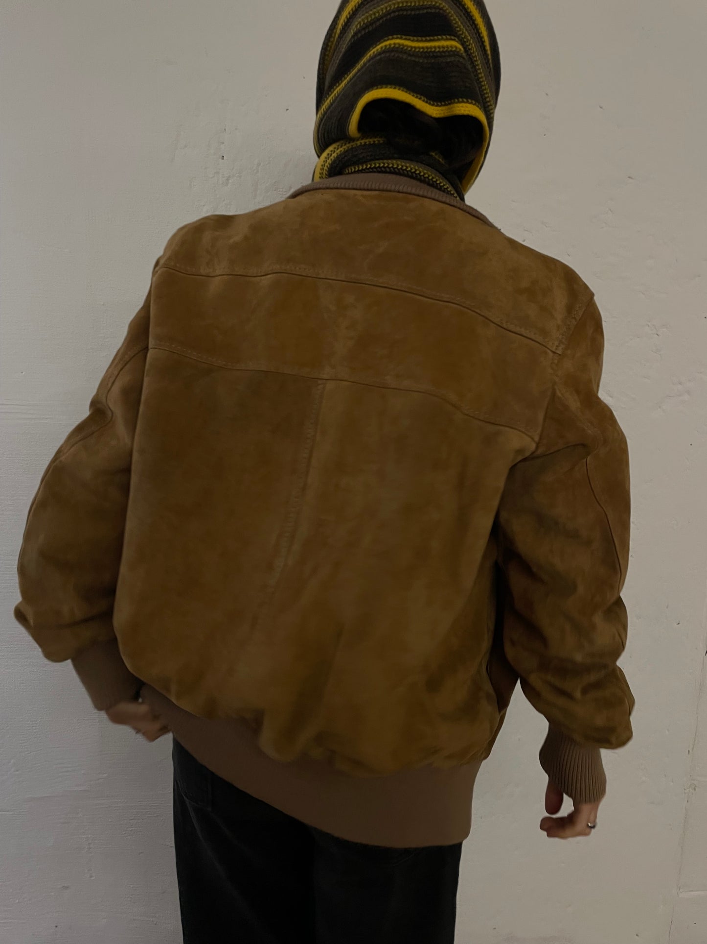 Vintage Leather Jacket Light Brown Unisex Made in Italy – M
