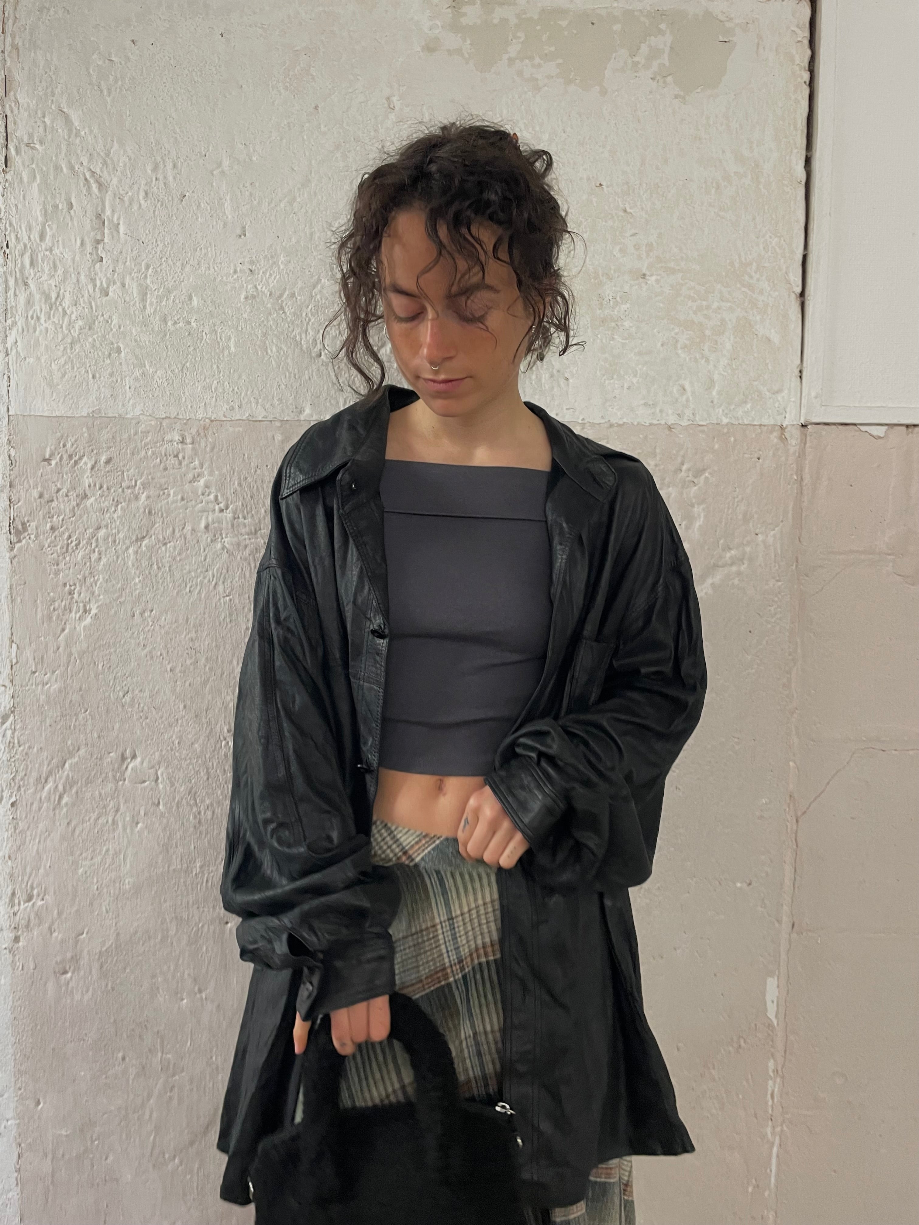 Dünne Lederjacke Black L - Kleiderhaufen - Default Title