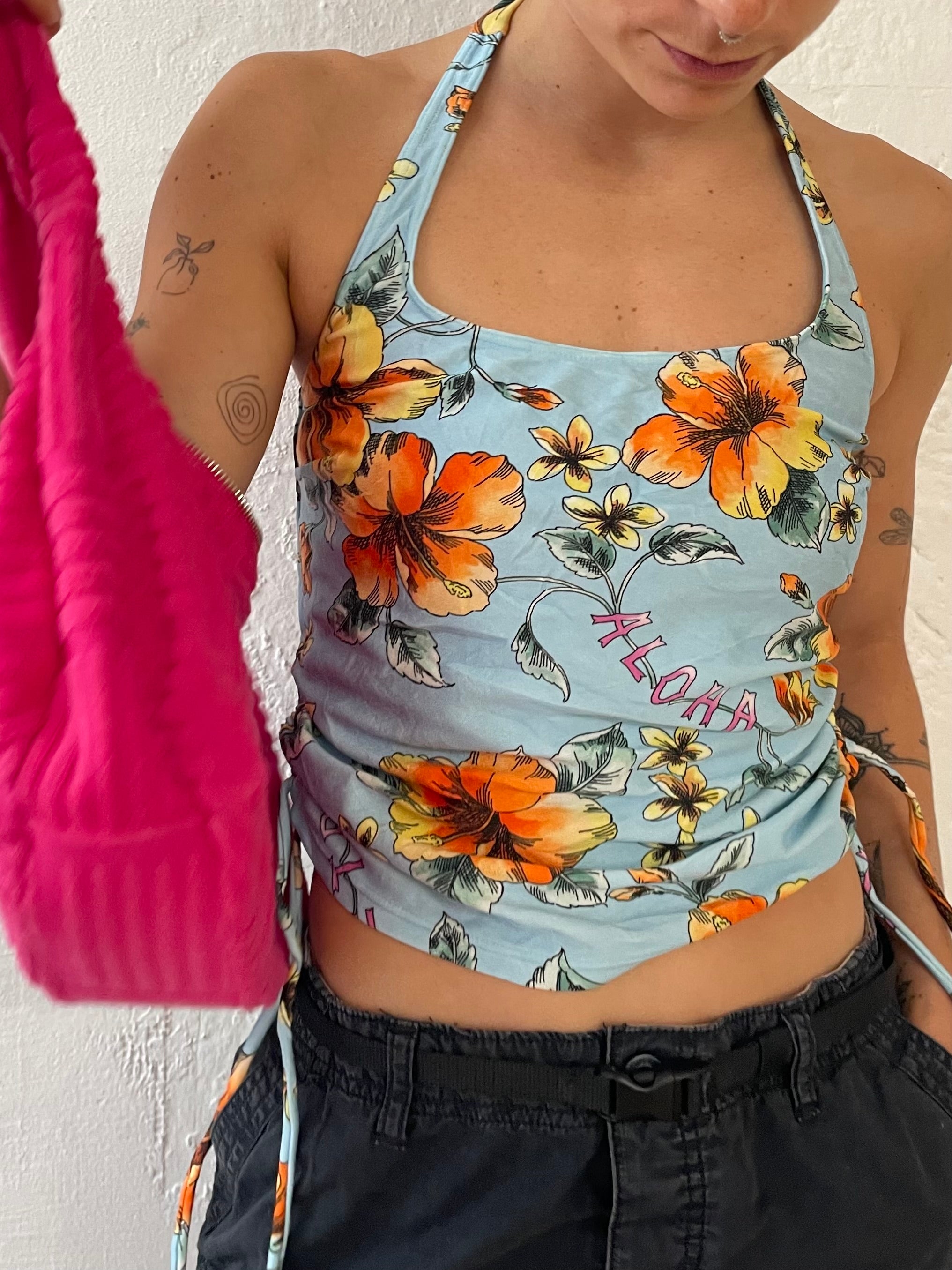 Y2K Aloha Crop Top S Fitted Summer Women – S