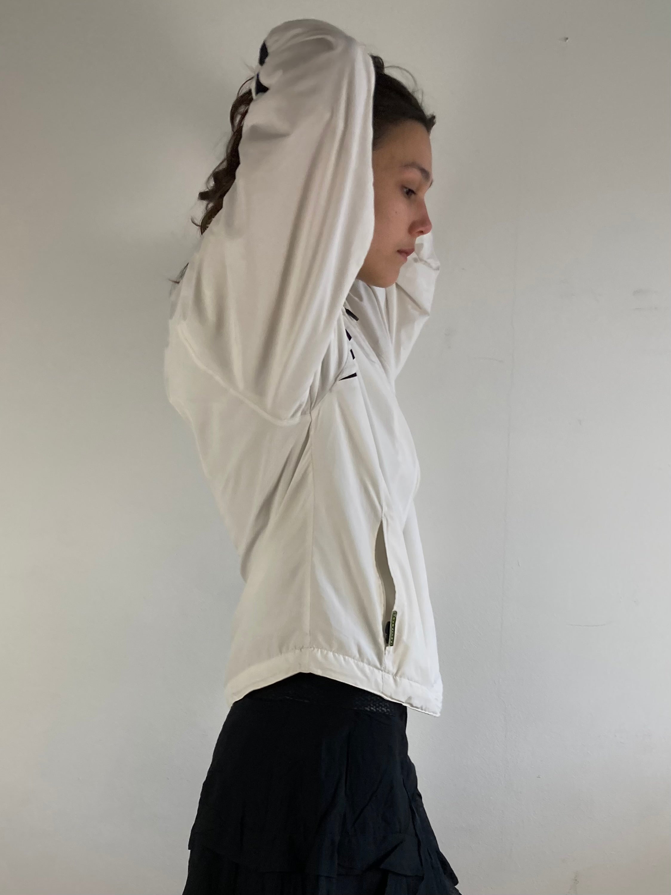 Track Jacket Vintage Adidas Sport Unisex White Cream Retro Fit Zip Jacket – L (fits like M)