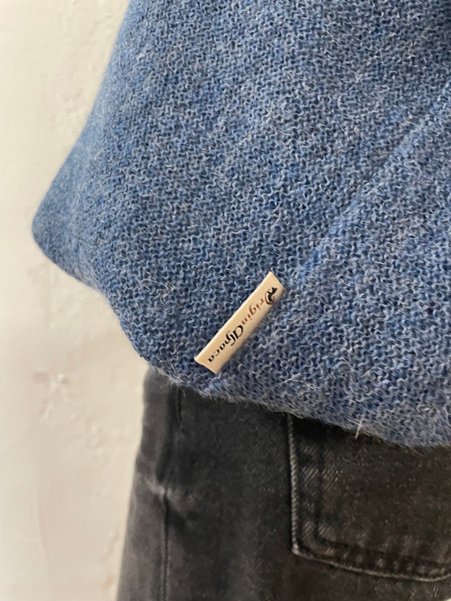 Vintage Alpaca Wool Pullunder – Made in Peru – Blue – Size L
