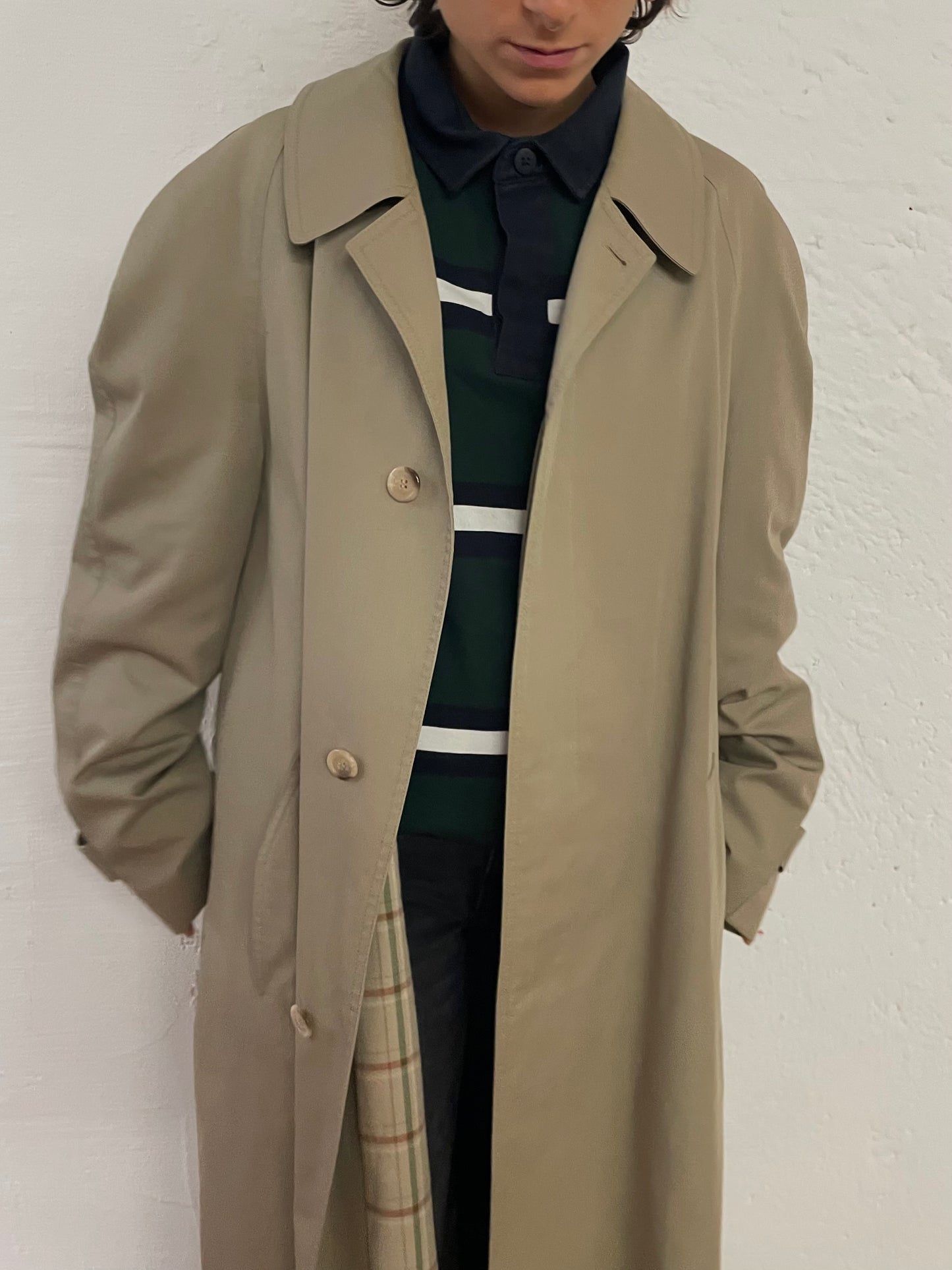 Vintage Trenchcoat Kleider Bauer braun Long Unisex- M/L