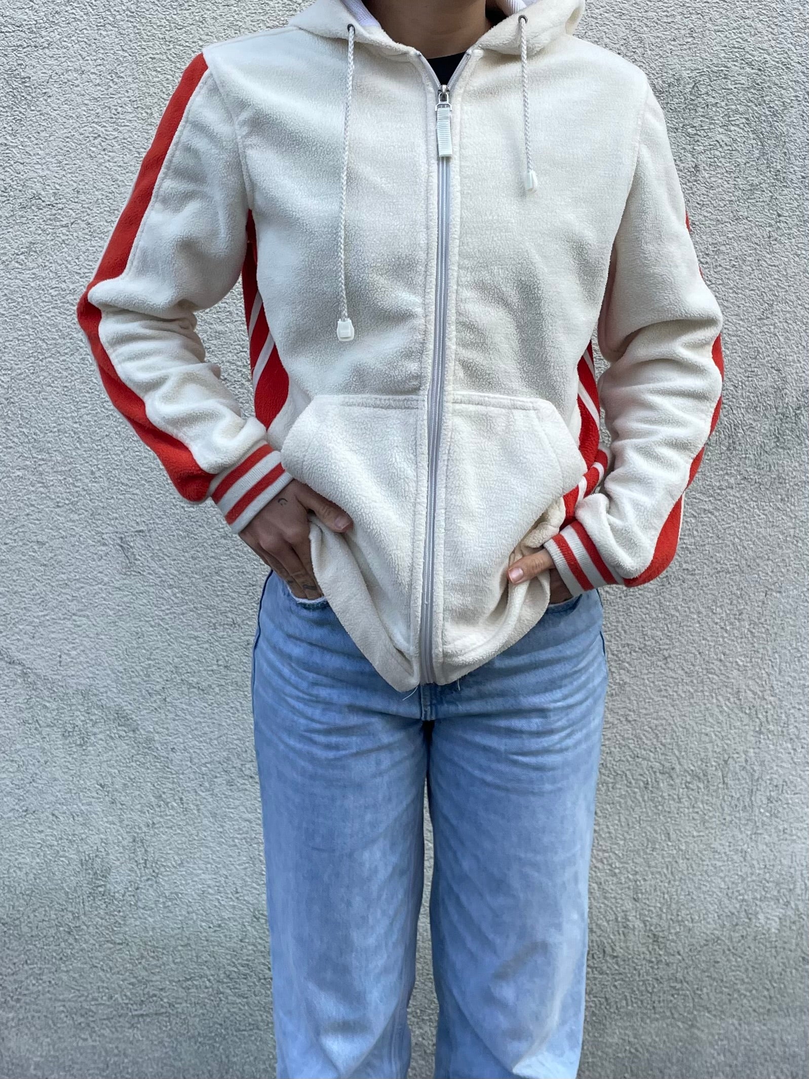 Jacke Creme mit cuten Patch - Kleiderhaufen - Default Title