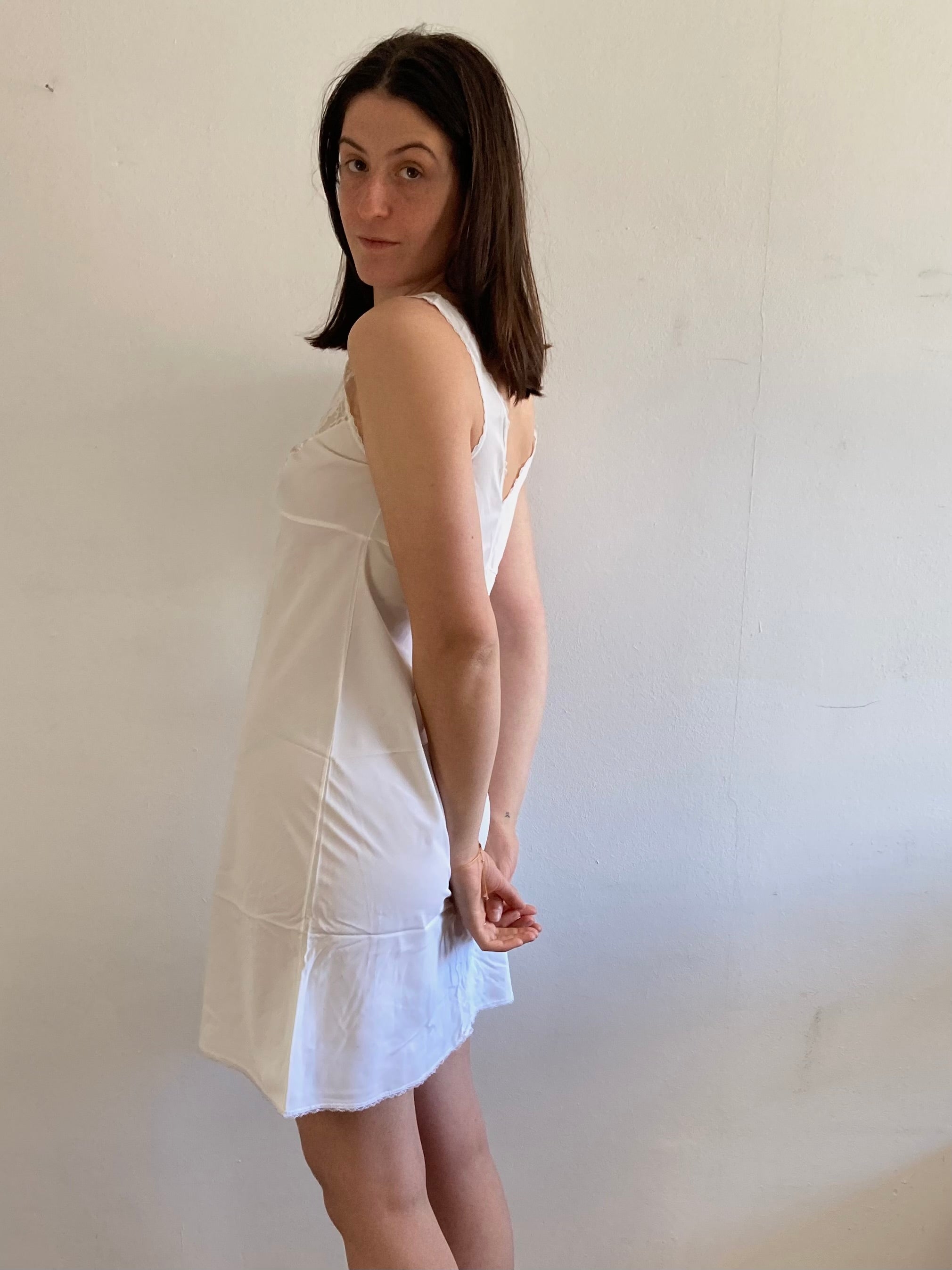 Dress Vintage Sheer Lightweight Summer Elegant Layering Nightdress – M/L