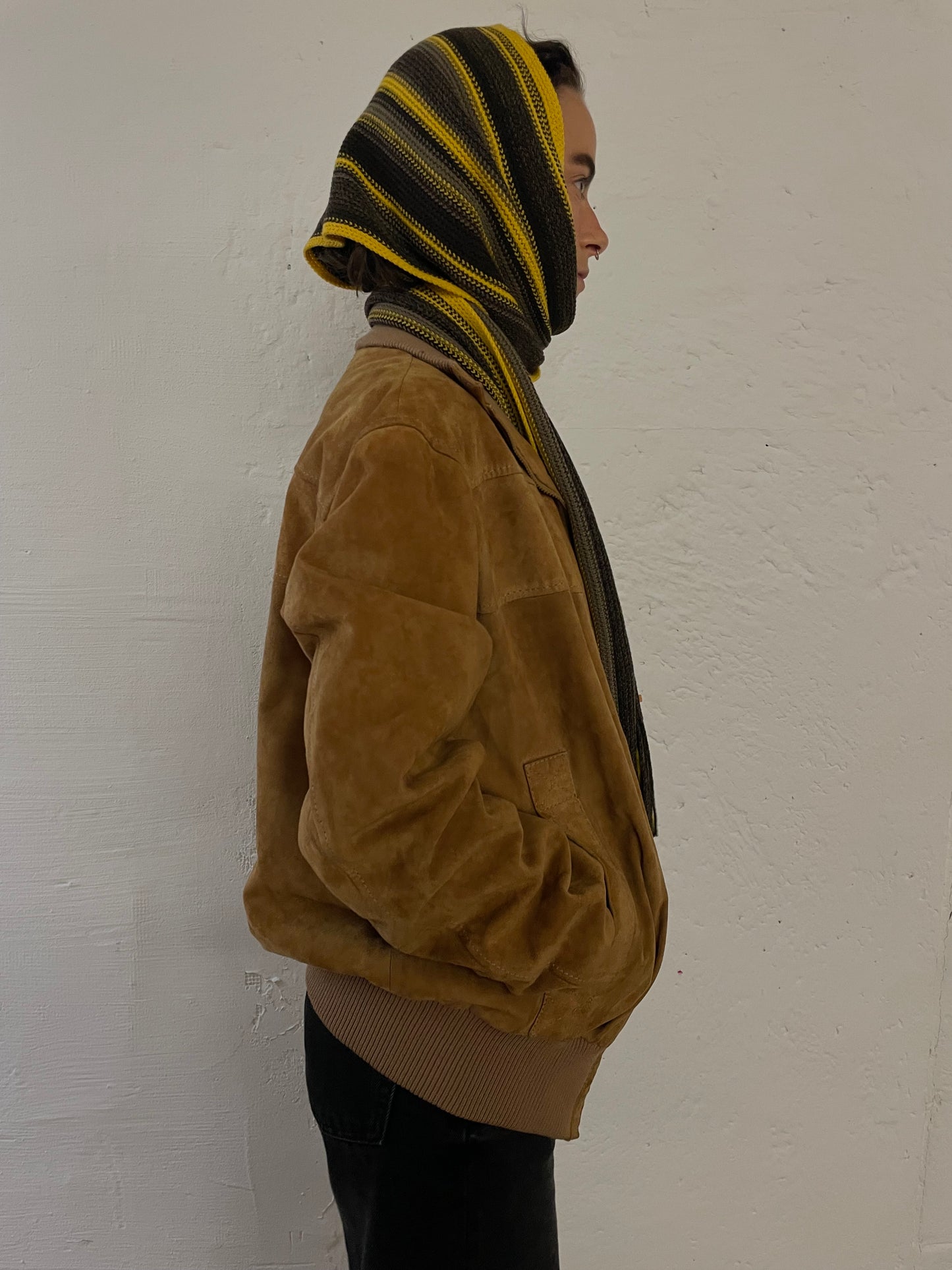 Vintage Leather Jacket Light Brown Unisex Made in Italy – M