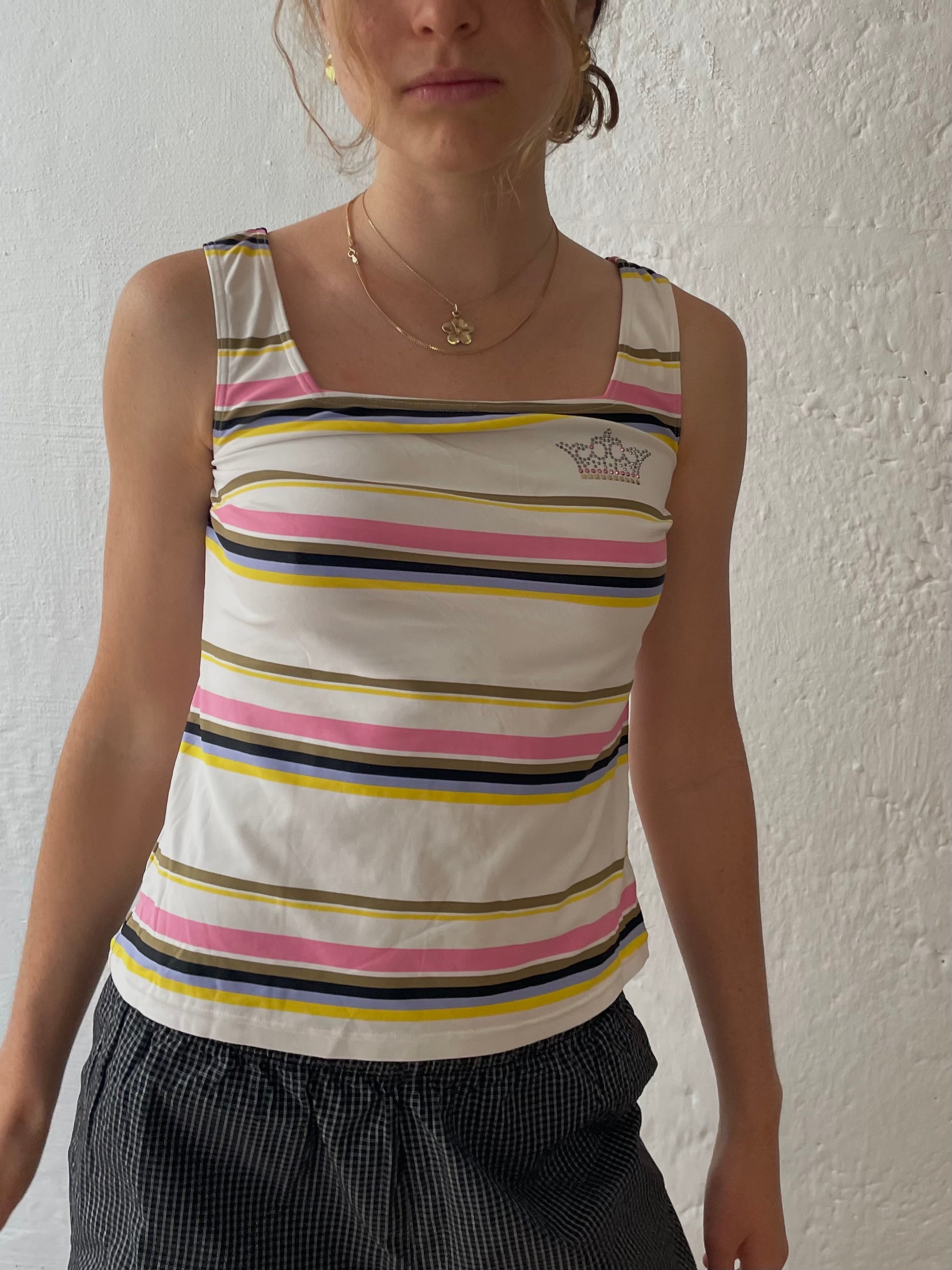 Y2K Top mit Glitzerkrone S - Kleiderhaufen - Default Title