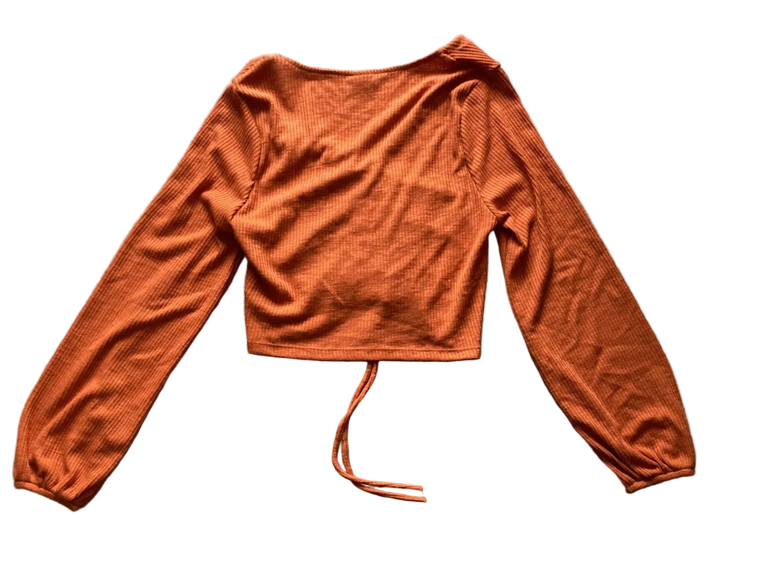 Top Y2K Casual Ribbed Drawstring Detail – S/M