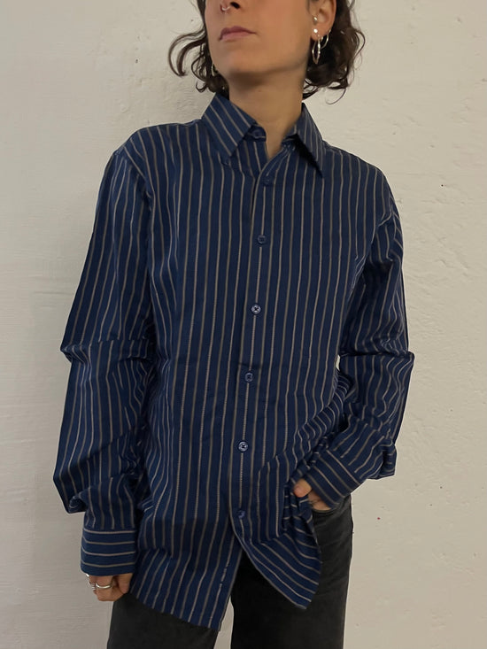 Davila Long Sleeve Shirt Blue Unisex – M