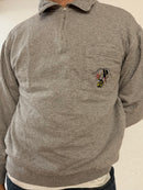 Pullover Grey Zip Neck with Front Chest Stitch Unisex  – L