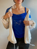 Top Vintage Y2K Spaghetti Strap Top Blue Glitter Pattern Women – M