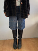 Jacket Vintage Brown Faux Fur Button Detail Warm Layering Oversized Unisex – M