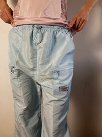 Track Pants Sport Paris Light Blue Adjustable Waist Long Unisex – M