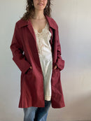 Trench Coat Vintage Red Lightweight Layering Vissavi Women – M