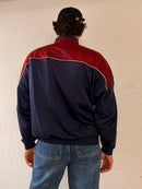 Vintage Track Jacket Adidas Blue Purple & Red Details Front & Back Logo Unisex – L