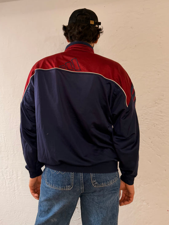 Vintage Track Jacket Adidas Blue Purple & Red Details Front & Back Logo Unisex – L