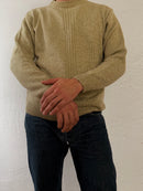 Pullover Authentic Yellow Cream Ocher Wool Blend Longsleeve Unisex  – XL