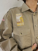 Autumn Style Brown/Grey Jacket - Patches Front & Back – M