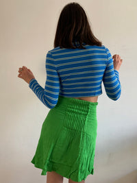 Longsleeve Shirt Fitted Silhouette Blue White Striped Slim Fit Layering – M
