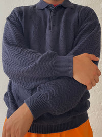 Vintage Polo Cloude de Pierre Sweater Dark Blue Regular Fit – L
