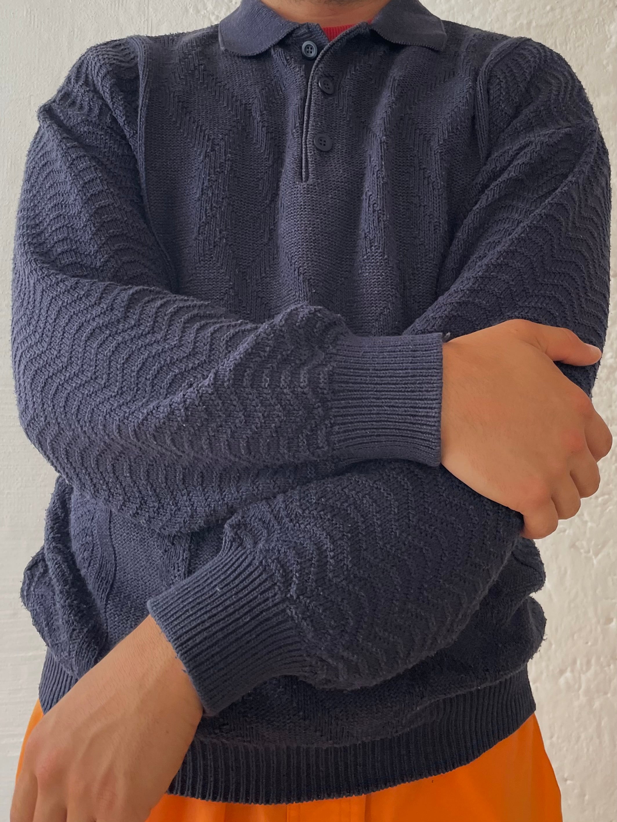 Vintage Polo Cloude de Pierre Sweater Dark Blue Regular Fit – L