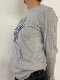 Guess Long Sleeve Shirt Front Print Grey – S