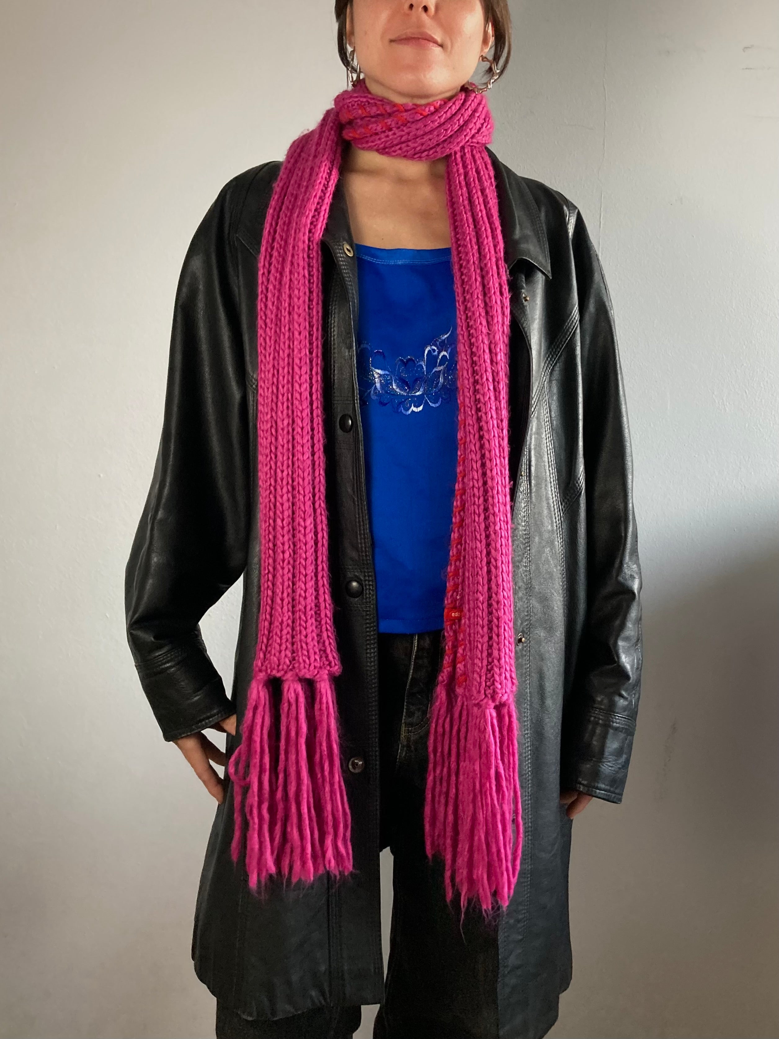 Scarf Long Wool Scarf EDC Pink 2m Spring Women – One Size