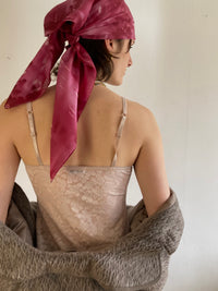 Scarf Vintage Pink Floral Neck & Head Women – One Size