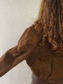 Lederjacke Braun mit Puffärmel M