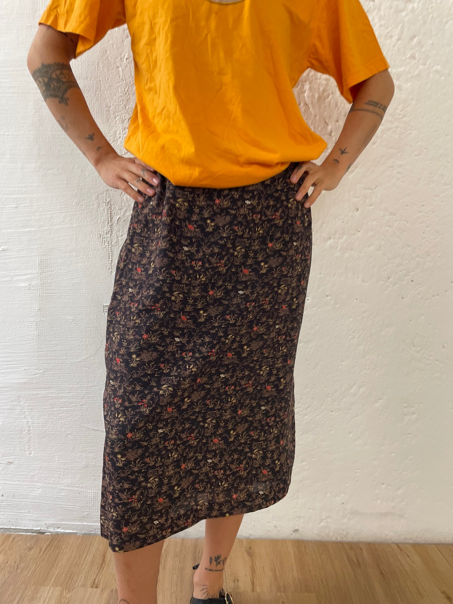 Midskirt mit Blumenmuster S/M