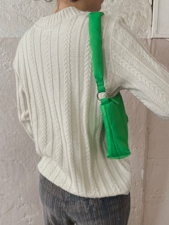 Vintage Slim Fit Virgin Wool Blend Sweater Cream White – M