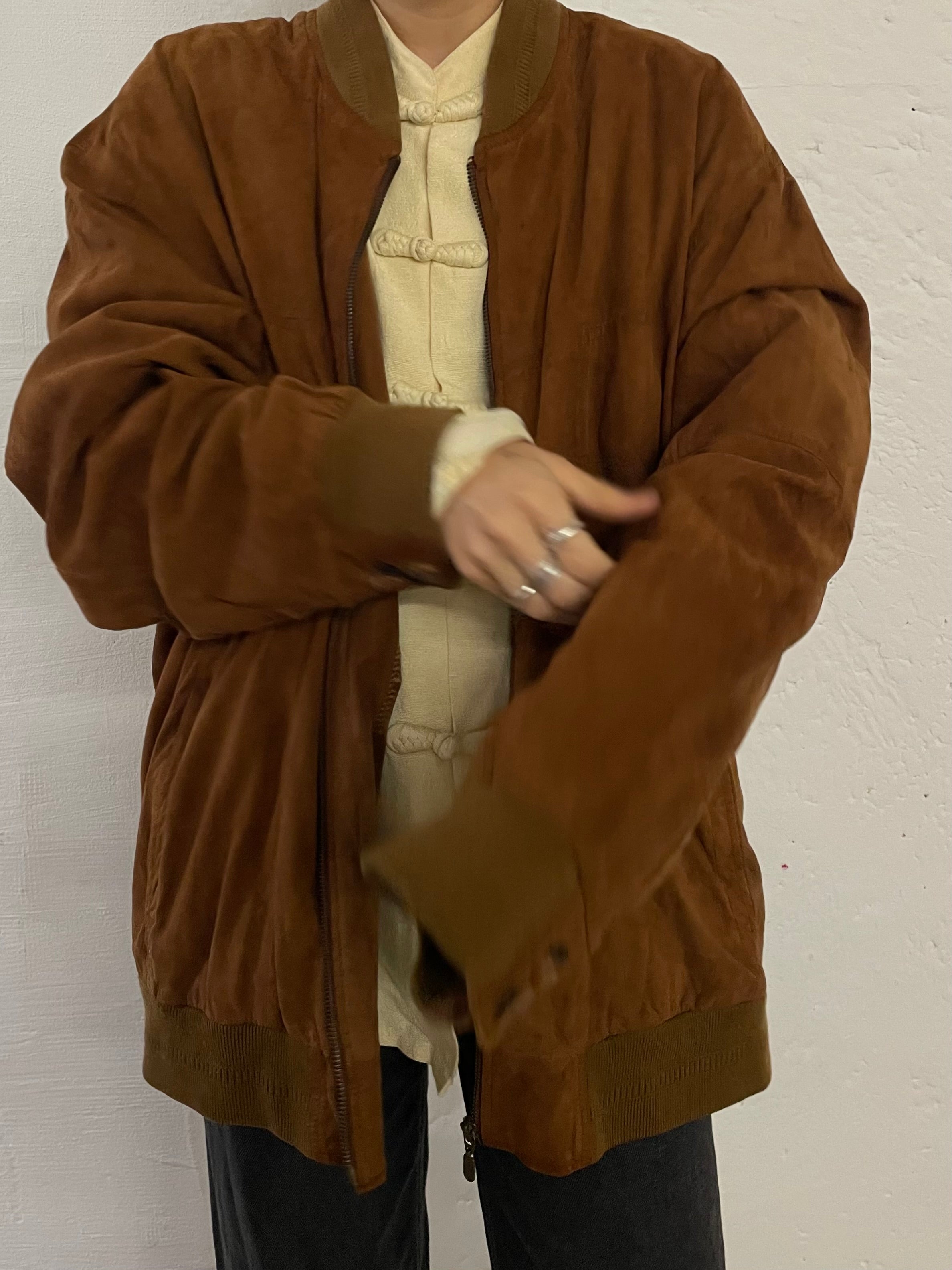 Vintage Rover & Lakes Leather Jacket Genuine Leather Brown - L