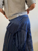 Long Skirt Vintage Italian Y2K Blue Glitter Layering Viscose Blend – S/M