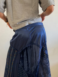 Long Skirt Vintage Italian Y2K Blue Glitter Layering Viscose Blend – S/M