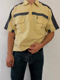 Polo Shirt Hajo Yellow & Grey Cotton & Polyester Blend Unisex – L