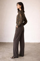 Vintage Blouse Patterned Shirt Long Sleeve – M