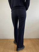Pants Vintage Blue Fabric Trousers Minimal Straight Fit Unisex – Size approx. M