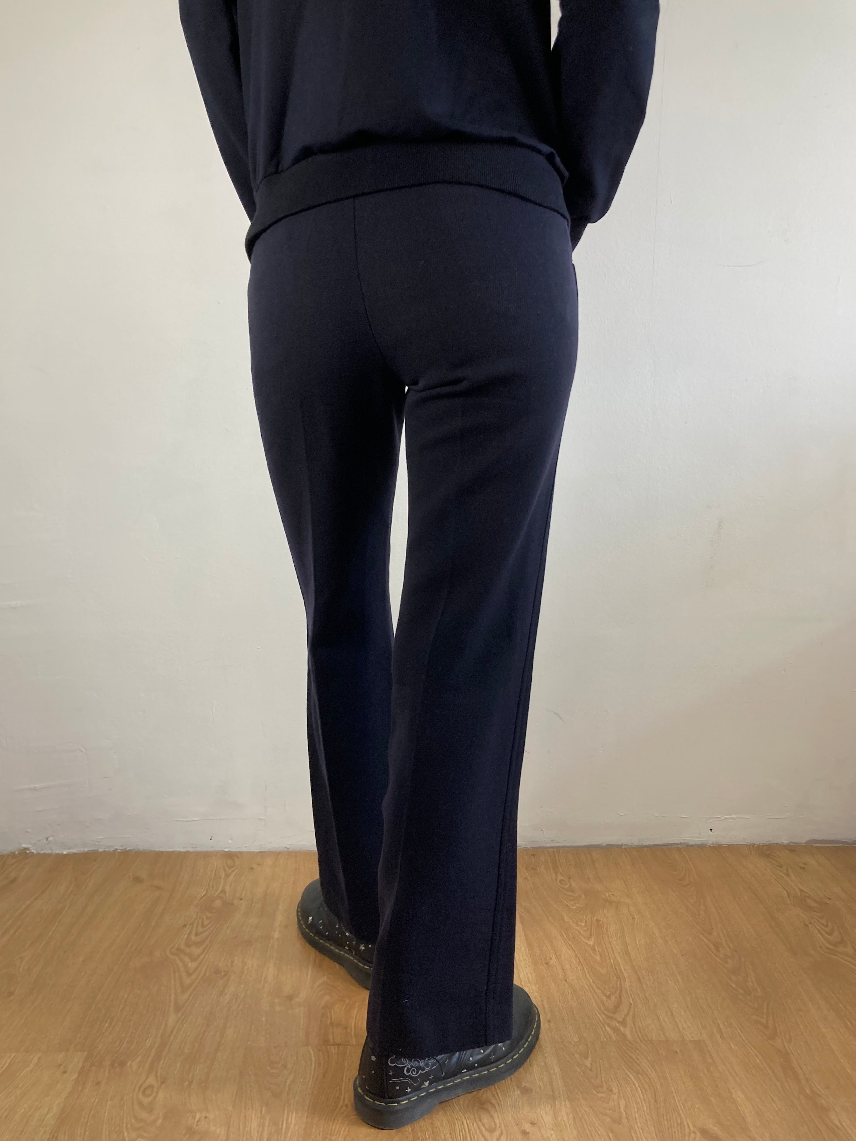 Pants Vintage Blue Fabric Trousers Minimal Straight Fit Unisex – Size approx. M