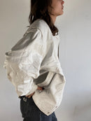 Leather Jacket Vintage DeFrino Cream White Minimal Spring Layering Unisex – M/L
