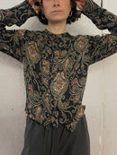 Gemusterte Bluse im Tshirt Stoff - Kleiderhaufen - Default Title