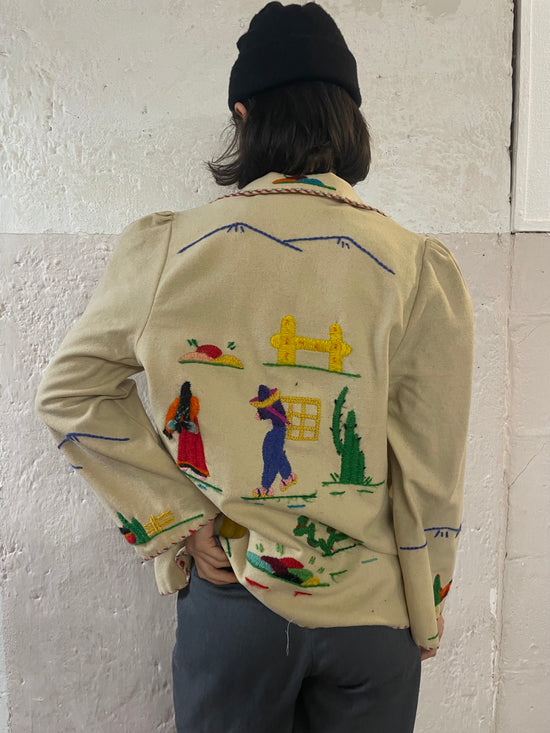 Bestrickte oder Bestickte Vintage Jacke