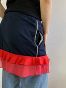 Skirt Vintage Dark Blue Handmade Layering Unique Women – S