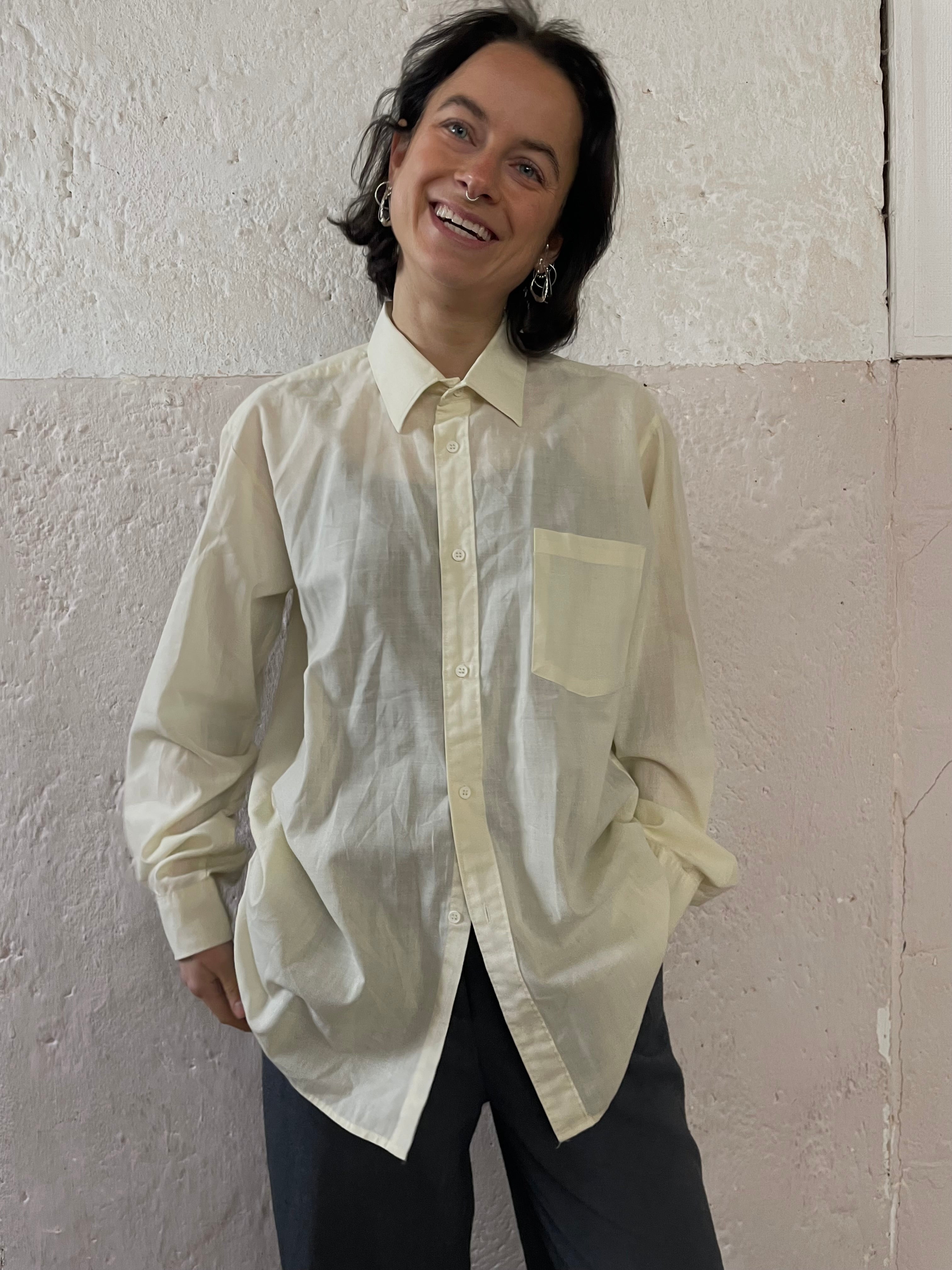 Langarm Creme Hemd - Kleiderhaufen - Default Title