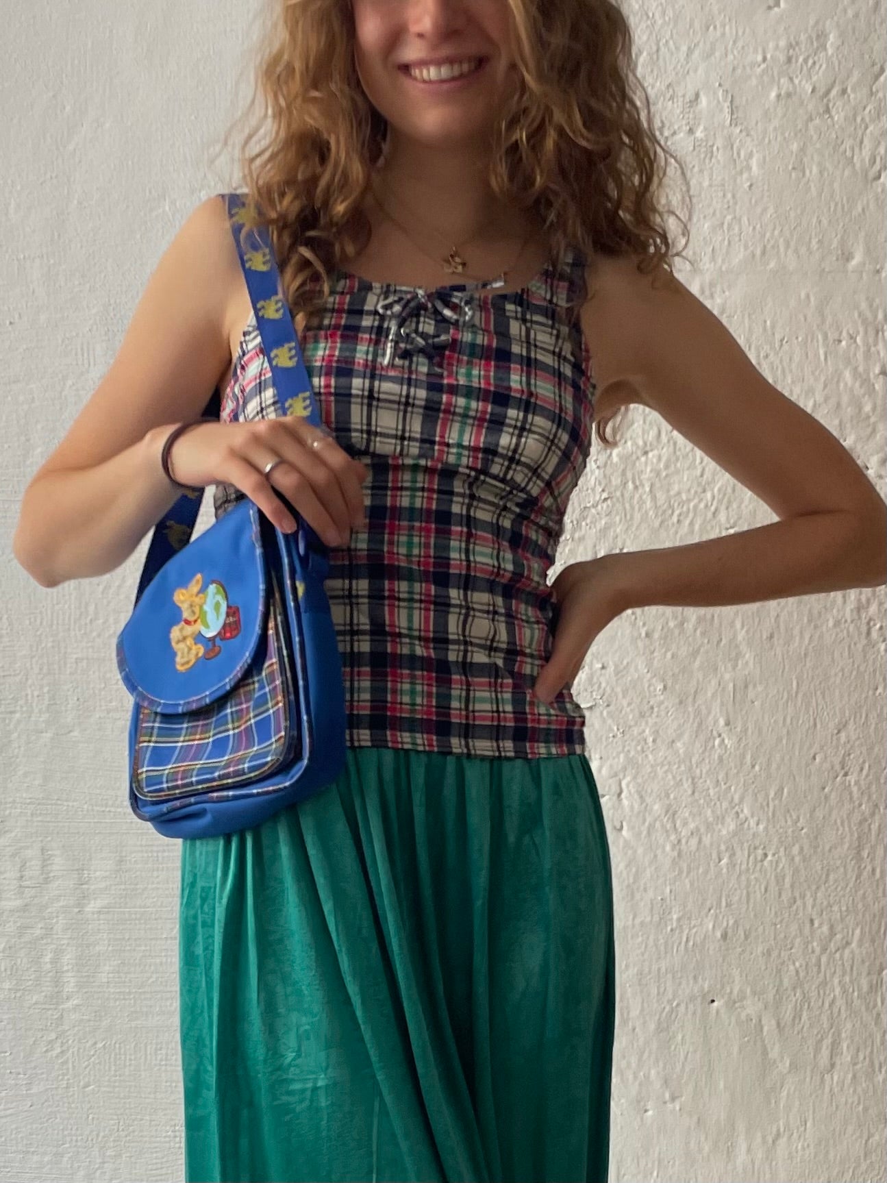 Kariertes Y2K Top mit schnürung S/M - Kleiderhaufen - Default Title